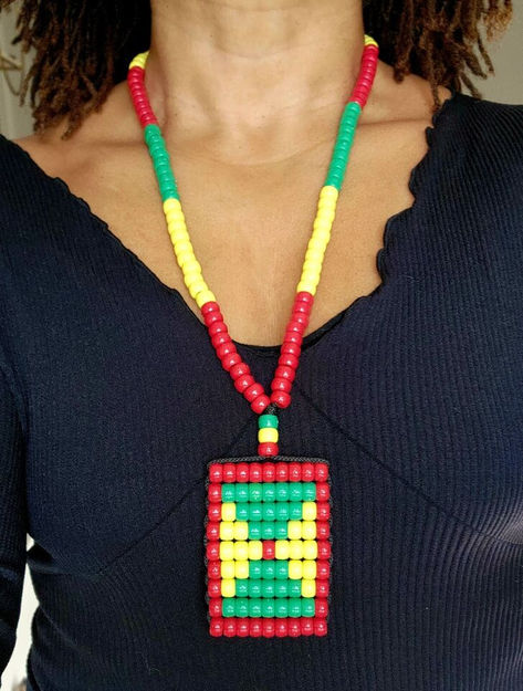 Grenada Flag Necklace . Mini Beaded Flag 2.5" x 3". Adjustable. Grenada Flag, Car Rear View Mirror, Flag Pole, The Flag, Affiliate Links, Rear View Mirror, Rear View, Vibrant Colors, Flag