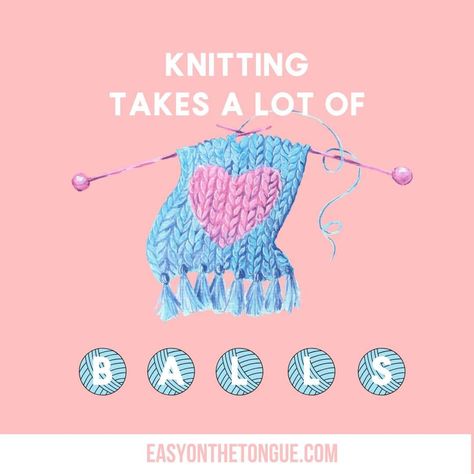 Craft Projects For Teens, Crafts Ideas For Adults, Balls Quote, Knitting Quotes, Craft For Adults, Knitting Terms, Picture Tutorial, Print On Fabric, Cute Craft