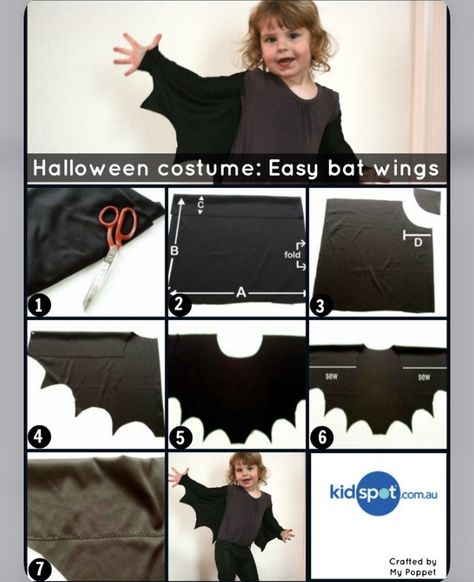 Kids Bat Costume, Halloween Costume Bat, Creative Diy Halloween Costumes, Diy Bat Costume, Bat Wings Costume, Bat Halloween Costume, Creative Halloween Costumes Diy, Dekorasi Halloween, Halloween Infantil