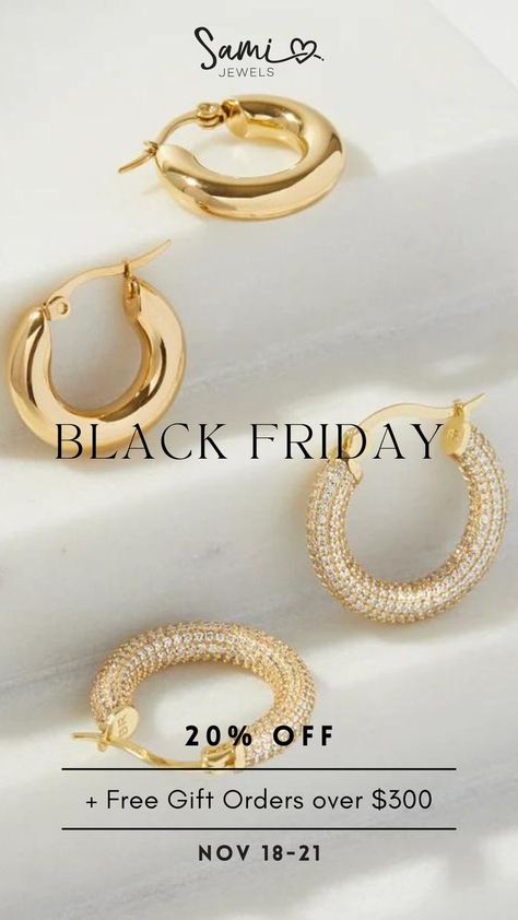 gold earrings from Sami Jewels Affordable Jewelry, Friday Sale, Dainty Jewelry, Black Friday Sale, Minimalist Jewelry, All Black, Jewelry Pieces, Free Gifts, Gold Earrings