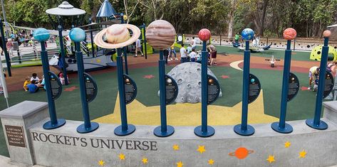 Space Playground, Amenities Design, Themed Playground, Inclusive Playground, Village Kids, Commercial Playground Equipment, Smile And Wave, Galaxy Theme, Park Landscape