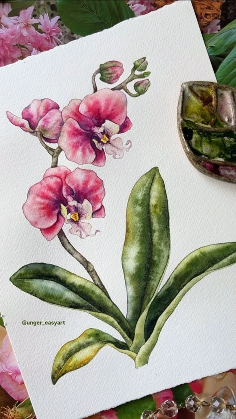 Unger EasyArt | ✨Olive branch.. relaxing tutorial on Patreon, link in bio ✨ #waterblog #watercolorbotanicals #illustrationnow #inspiring_watercolors... | Instagram Watercolor Art Advanced, Wildlife Journal, Watercolor Art Tutorial, Rose Botanical Illustration, Plants Paintings, Strawberry Watercolor, Watercolour Flower, Watercolor Tutorial, Color Drawing