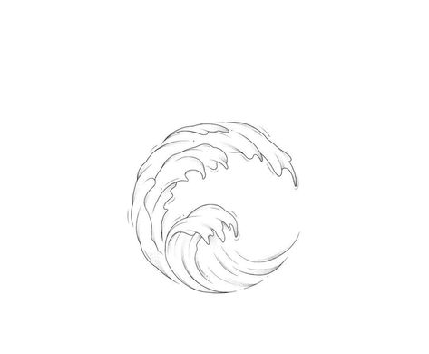 Male Ocean Tattoos, Wave Tattoo Stencil, Wave Minimalist, Ocean Wave Tattoo, Ankle Tattoo Men, Circular Tattoo, Small Phoenix Tattoos, Wave Drawing, Sea Tattoo