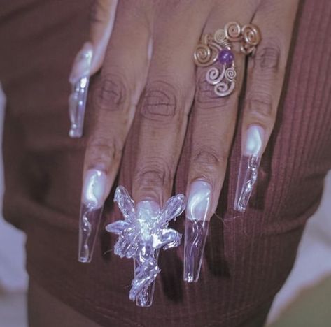 Fairycore Nails Aesthetic, Fairy Acrylic Nails, Fairy Nails Acrylic, Fairy Core Nails, Manifest List, Grunge Fairy Aesthetic, Prom 2k23, Fairy Nails, Quince Nails