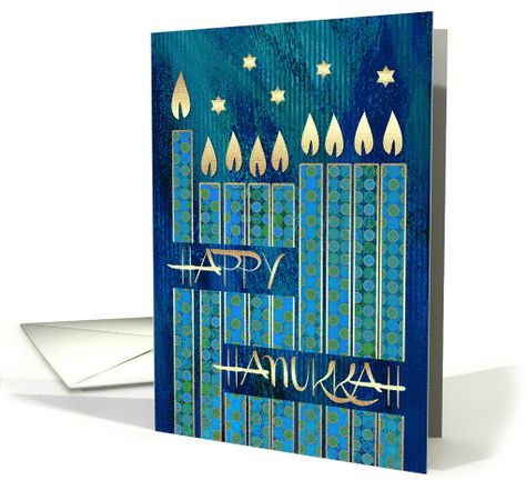 Happy Hanukkah. Menorah Candles card Hanukkah Cards Handmade, Happy Hanukkah Cards, Hanukkah Decorations Diy, Festive Candles, Jewish Holiday Cards, Hanukkah Greeting Cards, Chanukah Menorah, Hanukkah Art, Hanukkah Greeting