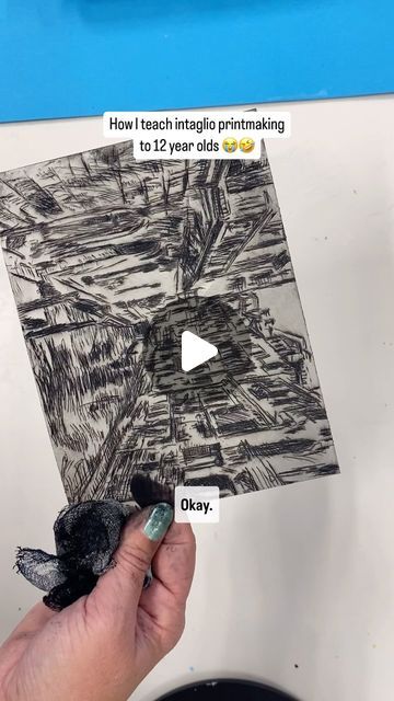 Jessica Russo Scherr | Artist on Instagram: "A little sneak peek into my grade 7 art class. I recorded the whole demonstration because some of the students were absent and decided to edit it together for you as well. After going through the recording and realizing how many weird things I say while I’m teaching. Teaching middle school is a completely different world. I also teach high school. #intaglioprints #artteachersofinstagram #printmaking" High School Art Critique, Grade 7 Art, Standards Based Grading, Intaglio Printmaking, High School Project, Art Critique, Grade 7, Teaching Middle School, Teaching High School