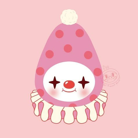 Pink Clown Art, Pastel Clown Aesthetic, Pastel Jester, Pink Clowncore, Pink Clown Aesthetic, Cute Clown Drawing, Cute Clown Art, Clowncore Art, Kawaii Clown