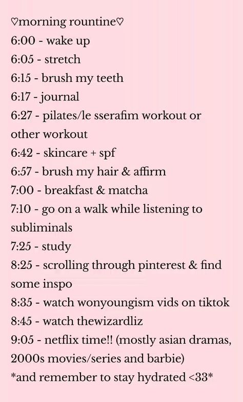 wonyoung wony wonyoungism song jia freezia motivation pink pilates princess thewizard liz morning routine selfcare skincare Wonyoungism Breakfast Ideas, Wonyoung Daily Routine, Song Jia Vision Board, Pink Pilates Princess Tips, Woungyism Tips, Pilates Princess Routine, Woungyism Aesthetic, Pink Pilates Morning Routine, Wonyoung Day Routine