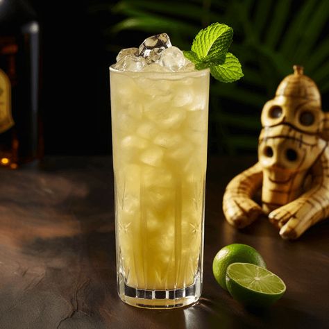 The Slippery Monkey is a sweet, fruity cocktail with a strong tropical vibe. It has a rich, creamy texture, thanks to the banana liqueur and cream. The rum adds a nice kick, balancing out the sweetness of the other ingredients. Overall, it's a smooth, refreshing drink with a delightful banana flavor. Monkey Cocktail, Banana Syrup, Strong Cocktails, Flavored Rum, Banana Drinks, Light Rum, Fruity Cocktails, Fresh Cream, Banana Flavored