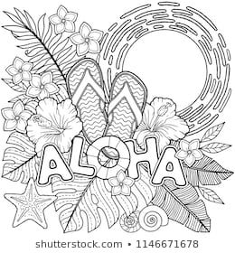 Stock Photo and Image Portfolio by Toporovska Nataliia | Shutterstock Hawaiian Coloring Pages, Aloha Pokemon, Relax Meditation, Coloring Supplies, Pokemon Coloring Pages, Pokemon Coloring, Fall Coloring Pages, Doodle Coloring, Adult Coloring Book Pages