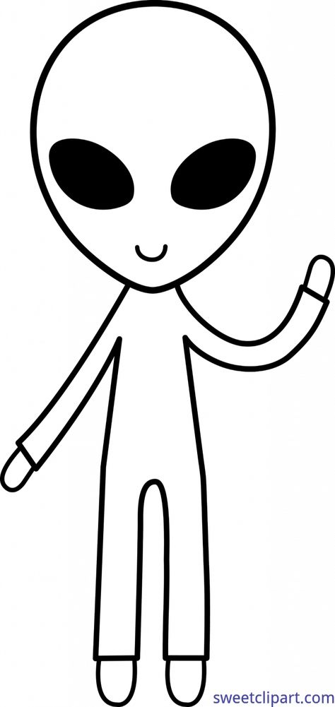 Sweet Clip Art - Cute Free Clip Art and Coloring Pages Make Believe Images, Believe Images, Alien Clipart, Simple Face Drawing, Alien Pictures, Alien Drawings, Space Drawings, Easy Cartoon Drawings, Nose Drawing