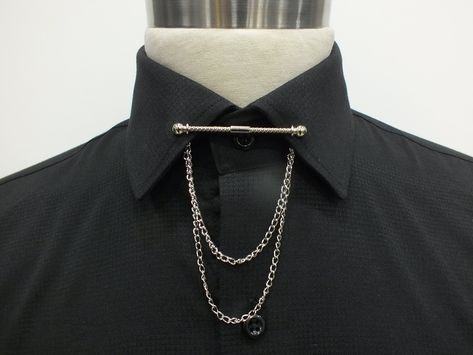 Collar Bar, Shirt Collar Clips, Men's Collar Tie Bar, Shirt Men's Accessories, Man Wedding Accessory, Gifts for Men Atlantis Accessorry Handmade and Stylish, Let It Look Shimmery Every Day! It is suitable for meeting, special day and every day use. The combination of silver metal, gold color makes this Collar Chain a great match to any color shirt like blue, grey, black, white... Our craftsmen make handmade accessories using high quality materials. Suit Chain, Collar Bar Shirt, Men Wedding Accessories, Accessories Man, Bar Shirt, Man Wedding, Collar Bar, Collar Clips, Collar Chain