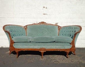 Sweet Sofa, Sunrise Bedroom, Vintage Couches, Victorian Settee, French Settee, Boho Couches, Settee Loveseat, Drawing Room Furniture, Antique Stuff