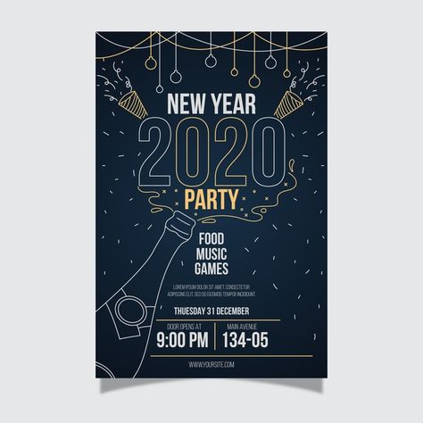 Happy new year poster template Free Vect... | Free Vector #Freepik #freevector #freeposter #freenew-year #freeparty #freetemplate New Year Posters, Happy New Year Poster, New Year Poster, Poster Template Free, Year Poster, Party Template, New Years Poster, Holiday Theme, Free Poster