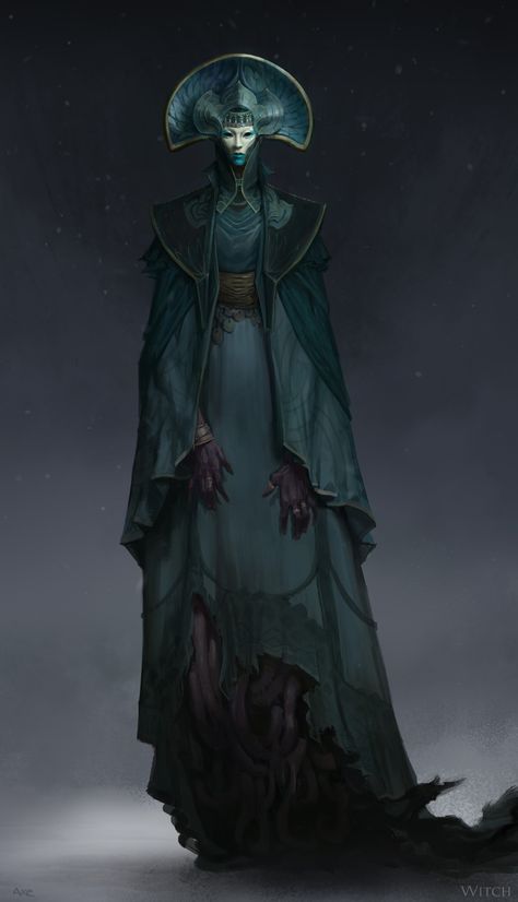 ArtStation - Witch in the mountains. Scary Witch Art, Dnd Witch Character, Dark Fantasy Witch, Witch Rpg, Hooded Wizard, Witch Concept, Ancient Witch, Mountain Witch, Grey Witch