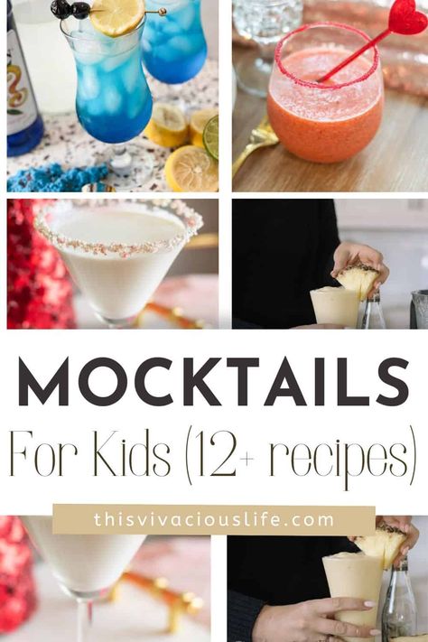 Kids Mocktails, Fun Kids Drinks, Fun Mocktail, Best Mocktails, Easy Mocktails, Kids Drinks, Kids Drink, Kid Friendly Drinks, Smoothie Recipes For Kids