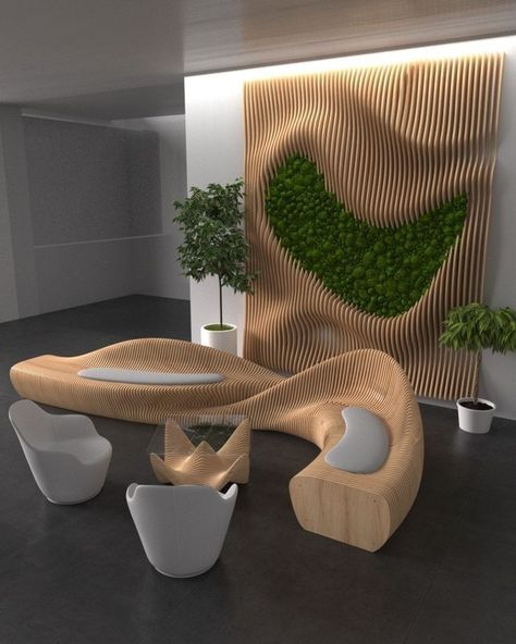 Parametric Reception Desk, Parametric Wall Design, Office Breakout, Artificial Wall, Parametric Wall, Furniture Design Sketches, Design Tech, Office Lobby, Concrete Block