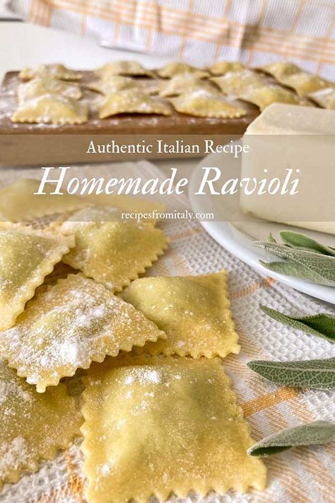 How to Make Homemade Ravioli: Dough, Shapes and Filling - Recipes from Italy Home Made Ravioli Dough, Beef Ravioli Filling Recipe, Homemade Ravioli Recipe Filling, Ravioli Recipe Filling, Ravioli Dough Recipe, Homemade Ravioli Dough, Homemade Ravioli Filling, Homemade Ravioli Recipe, Homemade Pasta Dough Recipe