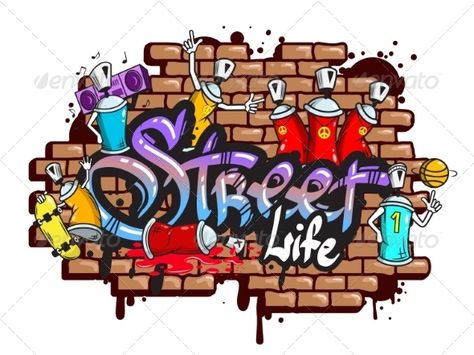 Decorative urban world youth street life graffiti art spraycan characters and drippy blotchy letters composition vector illustrati Alphabet Graffiti, Beautiful Graffiti, Graffiti Names, Illustration Kunst, Graffiti Words, Drawing Eyes, Graffiti Alphabet, Graffiti Characters, Street Life