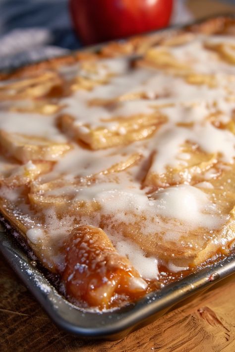 Apple Pie Glaze Recipe, Apple Cake Glaze Recipe, Apple Blondies With Maple Glaze, Pie Glaze Recipe, Apple Bread With Caramel Glaze, Pie Glaze, Slab Apple Pie Recipe, Easy Bar, Easy Bar Recipes