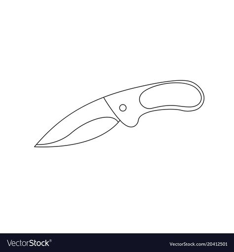 Knife Outline, Small Knife, Outdoor Knife, Single Image, Art Sketchbook, Coloring Page, Vector Design, Adobe Illustrator, Vector Free