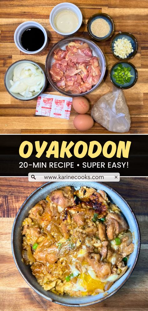 Creating Oyakodon is a breeze with basic ingredients like chicken, eggs, and rice – a simple yet delicious Japanese comfort dish that anyone can make! Chicken Oyakodon Recipe, Instant Pot Oyakodon, Oyakodon Recipe Easy, Oyakodon Rice Cooker, Pork Katsudon Rice Bowls, Japanese Chicken Katsudon, Oyakodon Recipe, Eggs And Rice, Udon Noodles Recipe