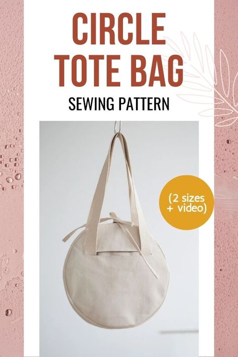 Round Purse Pattern, Circle Purse Pattern, Tote Patterns Free, Tote Bag Sewing Pattern, Tote Bag Sewing, Circle Purse, Bag Sewing Pattern, Round Purse, Modern Bag