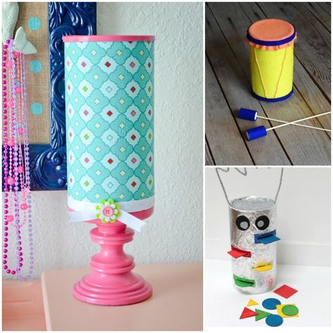 Fun ways to use oatmeal cans Oatmeal Container Ideas, Diy Twine Orbs, Oatmeal Container Crafts, Oatmeal Canister, Container Crafts, Oatmeal Container, Twine Diy, Crafty Decor, Craft Station