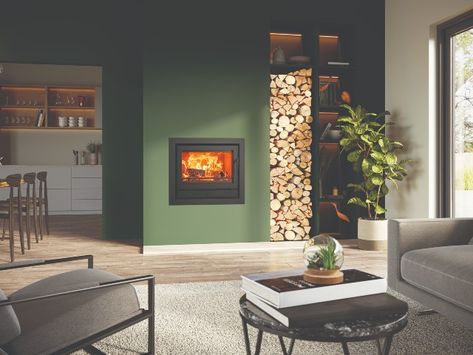 Inset wood burner - the benefits : Goodhomes Magazine Woodburner Fireplaces, Inset Log Burners, High Fireplace, Inset Stoves, Solid Fuel Stove, Log Burning Stoves, Multi Fuel Stove, Burning Fire, Chimney Breast