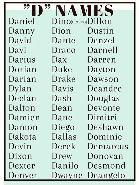 Names that start with “D” D Name, D Names For Boys, D Names, D Boy Names, Male Names Starting With A, Names That Starts With S, Names Starts With A, Baby Names Starting With A, Baby Biy Names