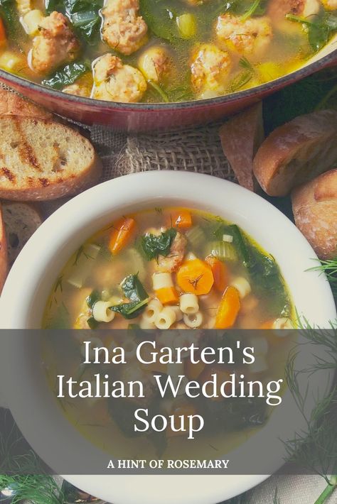 Best Ina Garten Recipes, Italian Wedding Soup Recipe, Ina Garten Recipes, Wedding Soup, Meatball Soup, Autumn Ideas, Small Pasta, Easy Soup, Comfort Soup