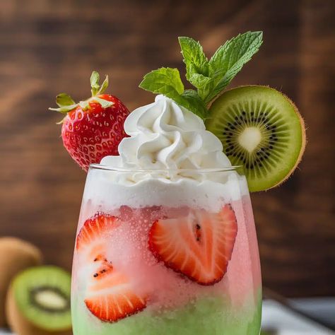 Strawberry Kiwi Fizz Mocktail Fizz Mocktail, Strawberry Kiwi, Perfect Partner, Garden Parties, Non Alcoholic Drinks, Mocktails, Non Alcoholic, Coolers, Taste Buds