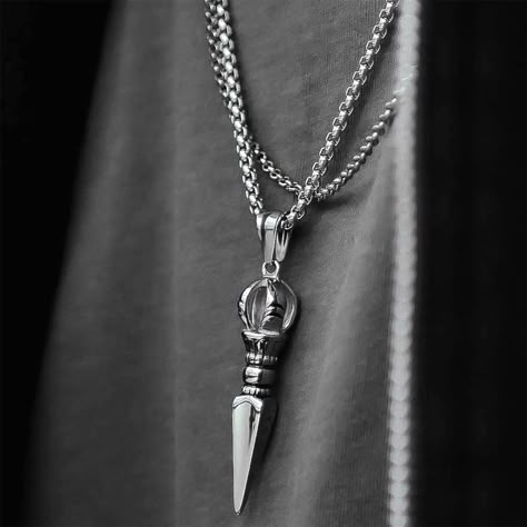 Cheap designer necklace, Buy Quality fashion necklace directly from China necklace designer Suppliers: Mcllroy Punk Style Spearhead Design Pendants Necklace For Man Fashion Stainless Steel Chain Jewelry Men Woman Choker jewelry Enjoy ✓Free Shipping Worldwide! ✓Limited Time Sale ✓Easy Return. Dagger Necklace, Necklace Chain Types, Dainty Diamond Necklace, Men With Street Style, Lovers Necklace, Womens Chokers, Choker Pendant, Mens Jewelry Necklace, Punk Style