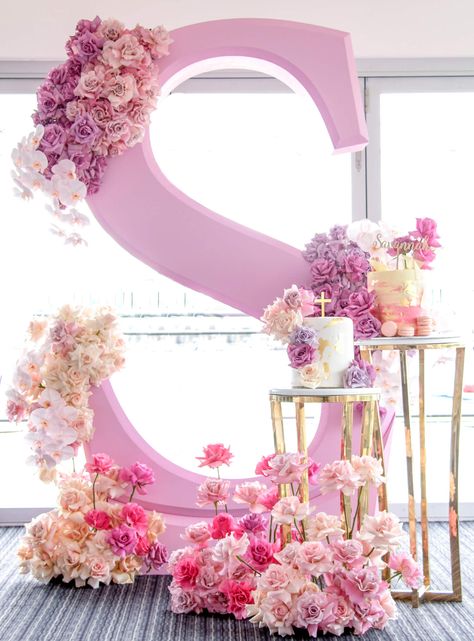 Stylish Pink Christening Decor by Sass Events - Perfete Christening Ideas Girl, Girl Christening Decorations, Christening Decor, Christening Decorations, Christening Party, Cake Table Decorations, Baby Dedication