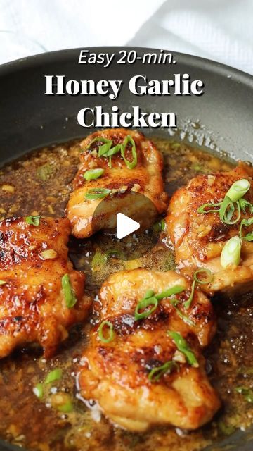 Christie Lai on Instagram: "Honey Garlic Chicken 📝 Recipe link in bio or at  www.christieathome.com, then search for the recipe

Pan-fried chicken coated in a delicious honey garlic sauce made with simple and minimal ingredients! This budget-friendly meal is quick and easy to make in 20 minutes, great for meal prep or for the family to enjoy!

#chicken #chickenrecipe #recipe #chickenrecipes #recipes #honeygarlicchicken #chinesefood #asianfood" Lite Recipes, Chinese Video, Supper Tonight, Facebook Recipes, Chicken Recipes Video, Pan Fried Chicken, Garlic Chicken Recipes, Honey Garlic Sauce, Chicken Meals