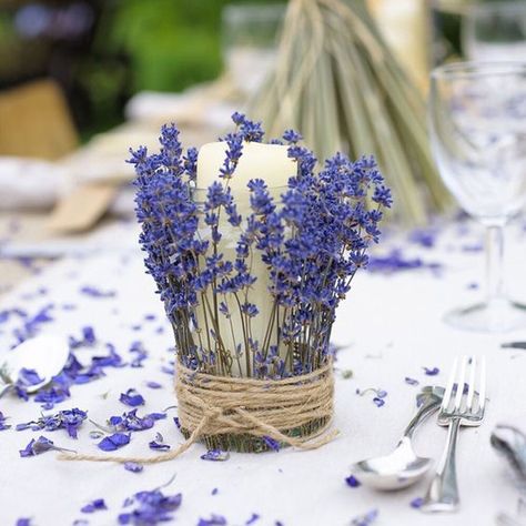 Dried Lavender Bunch, Wedding Sign Decor, Rustic Table Runners, Purple Table, Petal Confetti, Tablescape Ideas, Wedding Petals, June Wedding, Mom Wedding