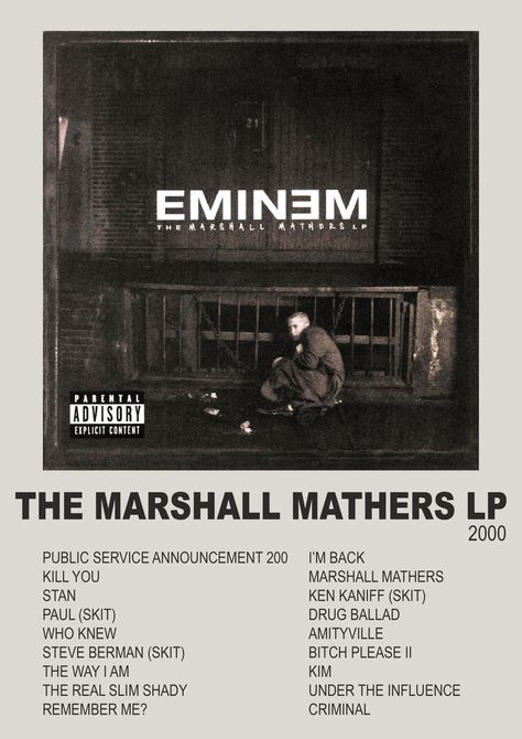 Music Polaroid Posters Eminem, Eminem Wall Prints, Eminem Songs Aesthetic, Eminem Song Poster, Eminem Album Poster, Music Poster Eminem, Eminem Albums, The Marshall Mathers Lp, Eminem Poster