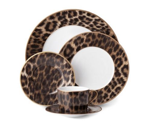 ralph lauren home leopard dinner set Gold Highlights, Safari Style, Ralph Lauren Home, Place Setting, Dinner Sets, Dinnerware Sets, Soup Bowl, Place Settings, Fine China