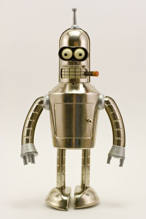 Bender - Futurama  I want this so freaking badly!!! Steampunk Tech, Robot Real, Robot Animation, Bender Futurama, Futurama Bender, Steampunk Robots, Metal Robot, Science Fiction Artwork, Humanoid Robot