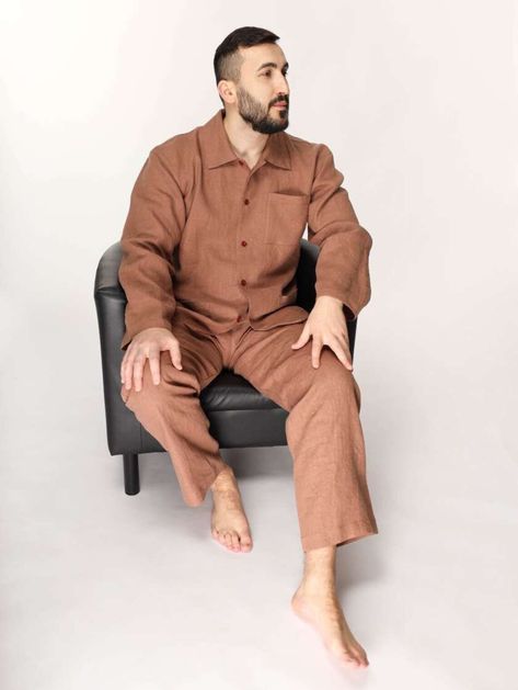 Linen Pyjama Set | Linen Sleepwear Set | Linen Pyjama Pants | Linen Long Sleeve Pyjamas | Mens Linen Lounge Pants | Linen Home Loungewear Linen Sleepwear, Mens Pajama, Linen Lounge, Wool Leggings, Pyjama Pants, Mens Lounge Pants, Mens Linen Pants, Linen Pajamas, Pants Linen