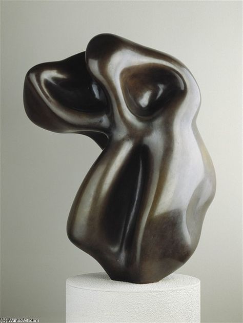 Evocation of a Form: Human, Lunar, Spectral, an abstract bronze sculpture by Jean Arp. Modeled 1950, cast in 1957. Born 9/16/87 in Strassburg, Germany (now Strasbourg, France), he died 6/7/66 in Basel, Switzerland. A French sculptor, painter, and poet and leader of European avant-garde and arts during the first half of the 20th century. Hans Arp, Jean Arp, Istoria Artei, French Sculptor, Frank Stella, Sculptures Céramiques, 3d Studio, Sculpture Installation, Modern Sculpture