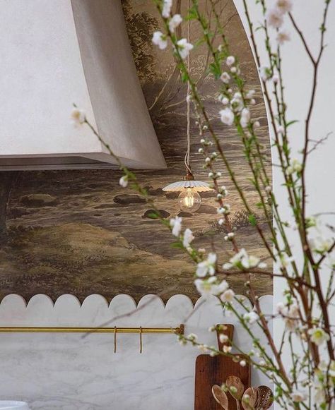 Scalloped Backsplash, Intimate Living Interiors, Beyond Grateful, Marble Backsplash, Detail Shots, The Dawn, Lighting Inspiration, Custom Lighting, Spanish Style