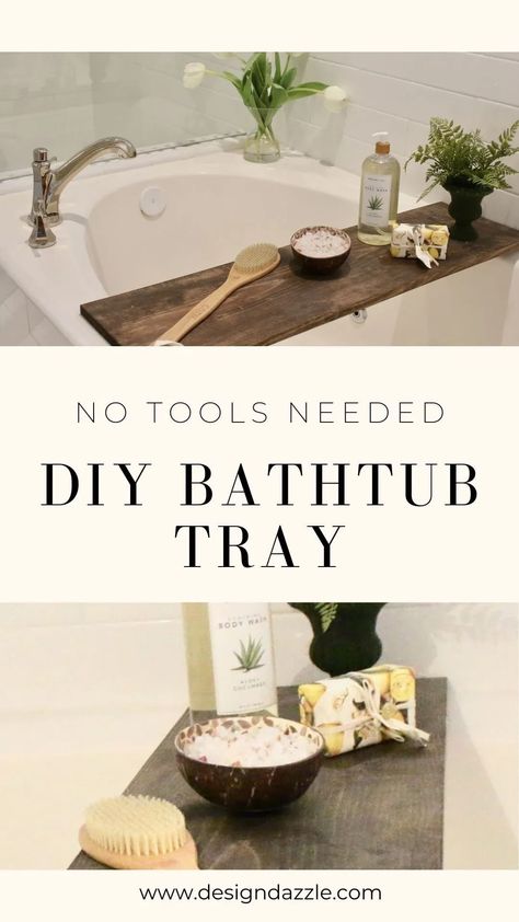 Soaking Tub Decor, Bathtub Redo, Diy Bathtub Tray, Shower Update, Cheap Bathtubs, Bathtub Ideas, Diy Bathtub, Tub Tray, New Vanity