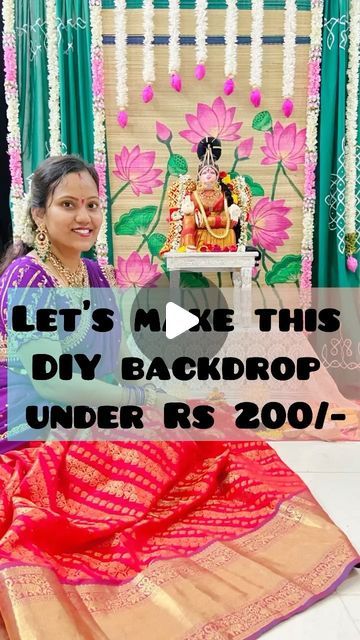 Dr.Niveditha Nagaraju MBBS, MD on Instagram: "Isn’t it a cool DIY backdrop idea? . . . . . . . . . . .  [ DIY , Backdrop ideas , festivals , Pooja backdrops , easy diy , budget friendly DIY , beginner friendly , decor ideas ] . . . . . #easydiy #diy #beginnerdiy #budgetfriendly #decorideas #creativedecor #backdrop #festivals #indianfestivals #pooja #poojaitems #acrylicpainting #fabricpainting #matpainting" Diy Backdrop Ideas For Pooja, Backdrop For Pooja At Home, Pooja Backdrop Decoration Diy At Home, Homemade Ganpati Decoration Ideas, Backdrop Ideas For Pooja, Backdrop Decorations For Pooja, Background Decorations For Pooja, Pooja Backdrop Decoration Diy, Pooja Backdrops