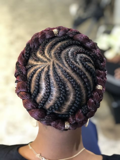 Braided Halo, Halo Braids For Black Women, Afro Hairstyles Braids, Goddess Braid Ponytail, Big Cornrows Hairstyles, Afrocentric Hairstyles, Halo Braids, Braided Prom Hair, Halo Braid