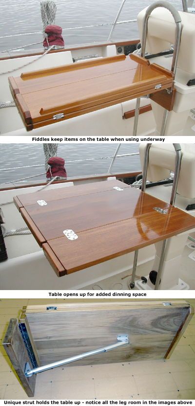 Cockpit Table Sailboat, Sailboat Interior Ideas, Liveaboard Sailboat, Boat Table, Boat Interior Design, Boat Galley, Sailboat Interior, Boat Interiors, Sailboat Living