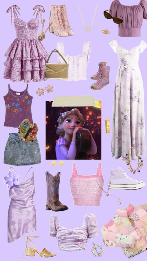 Rapunzel 🌼☀️💜 #rapunzel #tangled #ootd #outfits #outfitinspo #clothes #fyp #aesthetic #disney #disneyprincess #wallpaper Rapunzel Aesthetic Clothes, Rapunzel Aesthetic Outfit, Tangled Inspired Outfits, Rapunzel Outfit Ideas, Rapunzel Inspired Outfit, Rapunzel Disneybound, Rapunzel Halloween, Rapunzel Halloween Costume, Rapunzel Outfit