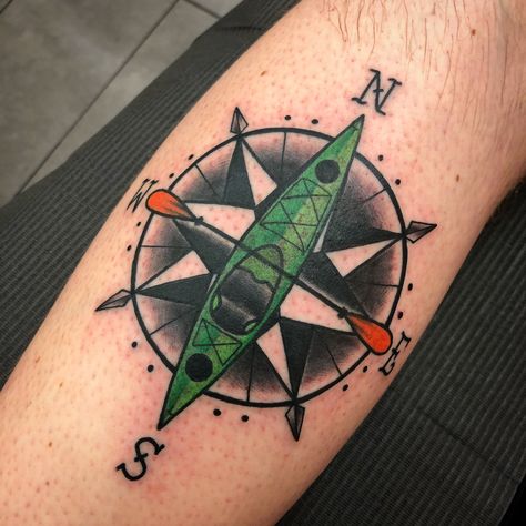 Kayak Tattoos, Kayak Tattoo, Brandon Adams, Compas Tattoo, Kayak Art, Remember Tattoo, Kayak Stickers, Fishing Tattoo, Love Symbol Tattoos