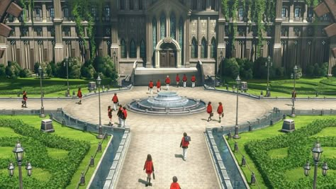 Final Fantasy Type 0, Magic Academy, Anime Places, Europa Park, Fantasy City, Fantasy Setting, Fantasy Castle, Fantasy Places, Fantasy Map