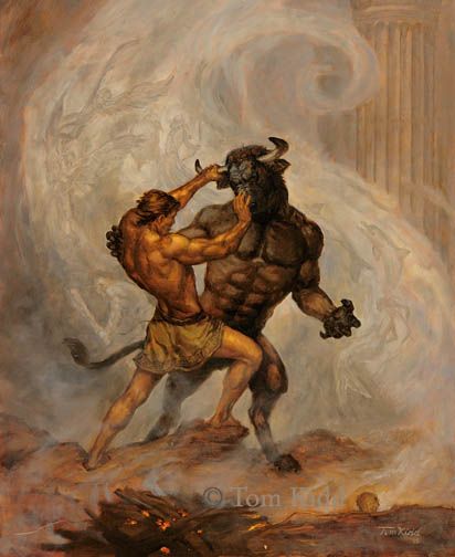 Theseus Greek Mythology, Greece Mythology, The Minotaur, Roman Gods, Greek And Roman Mythology, Greek Mythology Art, Roman Mythology, Mythology Art, Mythological Creatures